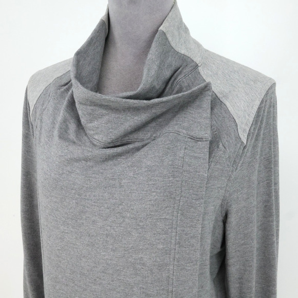 Lululemon Jacket Womens 10 Gray Coast Easy Wrap Stretch Knit Cowl Athleisure - Picture 8 of 14